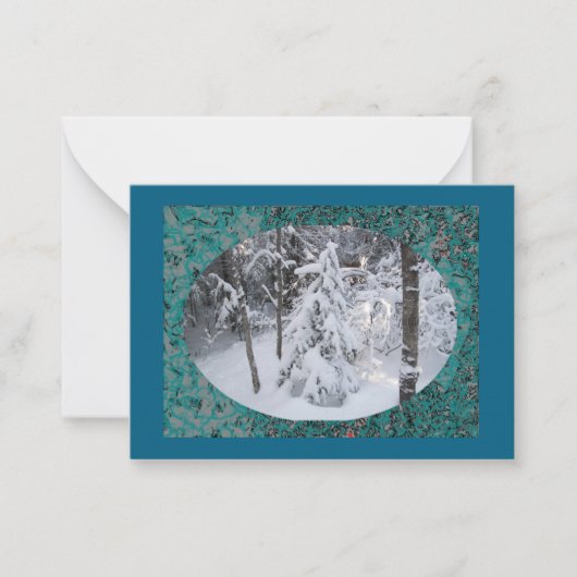 ミネソタ州の雪の冬フラットノートカード ノートカード (正面)