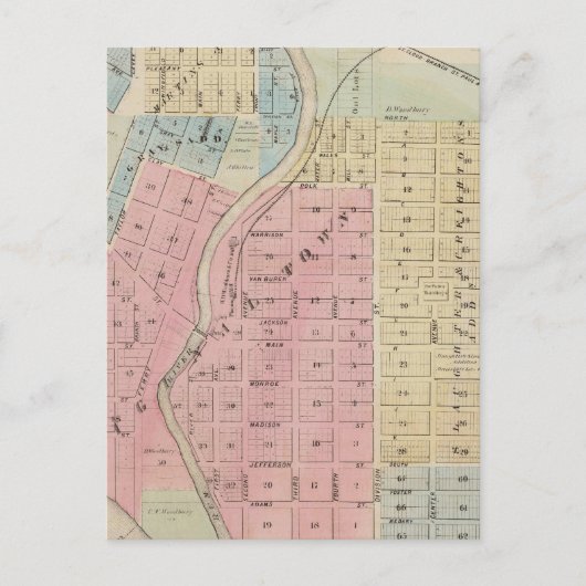 ミネソタ州アノカ郡アノカの地図 ポストカード (正面)