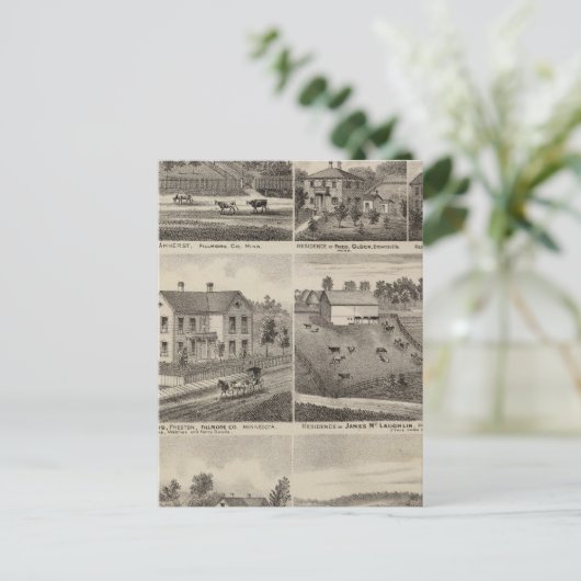 ミネソタ州アムエルストとフィルモアのレジデンス ポストカード (スタンド正面)