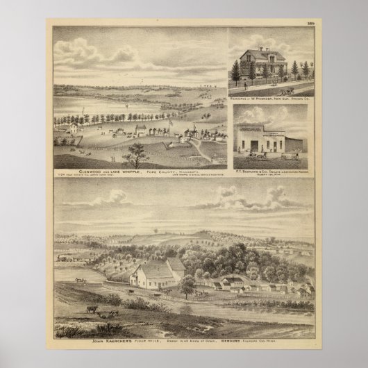 ミネソタ州イゼンウズグレンウッドの製粉所 ポスター (正面)