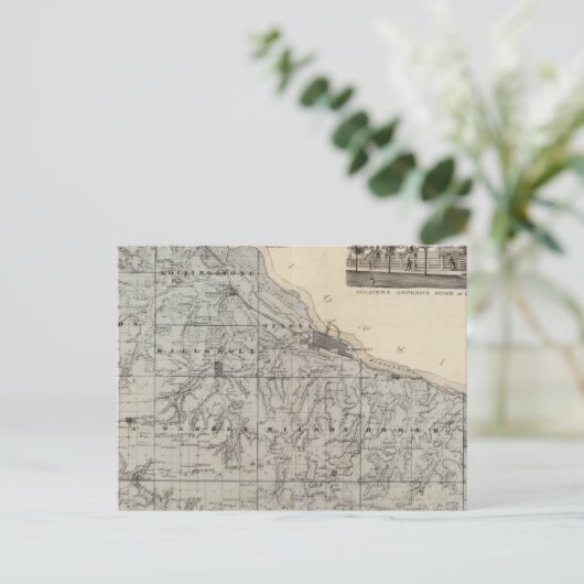 ミネソタ州ウィノナの地図 ポストカード (スタンド正面)