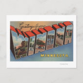 ミネソタ州ウィノーナ – ラージ・レター・シーン ポストカード (正面)