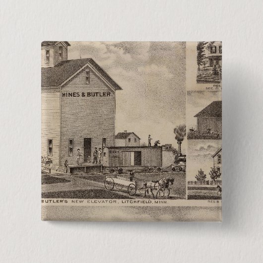 ミネソタ州オークウッドファーム 缶バッジ (正面)