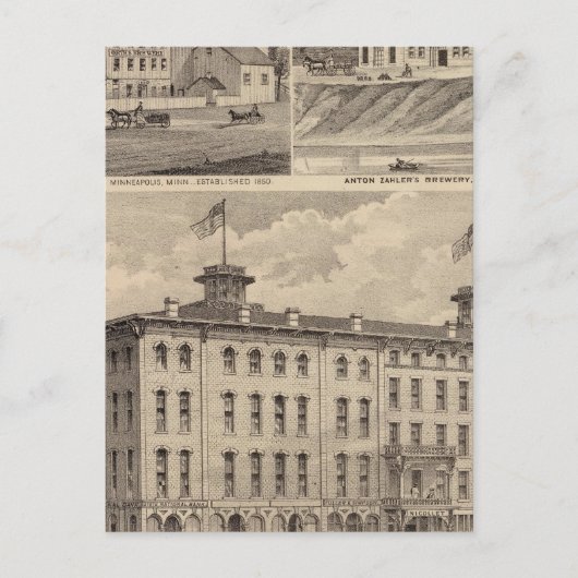 ミネソタ州オース・ブルワリーのニコレット・ハウス ポストカード (正面)