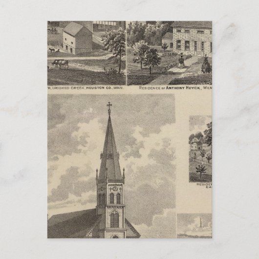 ミネソタ州カレドニアにある聖ペテロ教会 ポストカード (正面)