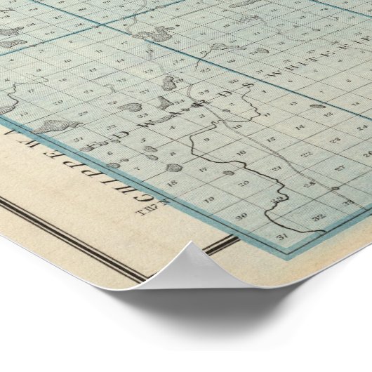 ミネソタ州カンディヨヒ郡の地図 ポスター (角)