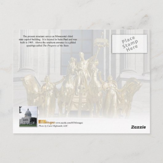 ミネソタ州キャピトルインセントポール ポストカード (裏面)