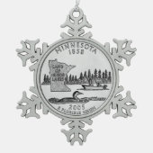 ミネソタ州クォーター スノーフレークピューターオーナメント (正面)