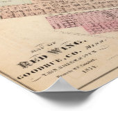 ミネソタ州グッドフエ郡レッドウィングの地図 ポスター (角)