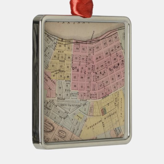 ミネソタ州グッドフエ郡レッドウィングの地図 メタルオーナメント (右)