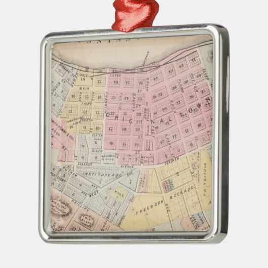 ミネソタ州グッドフエ郡レッドウィングの地図 メタルオーナメント (左)