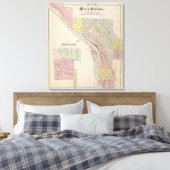 ミネソタ州サウクセンターの地図とサウク・ラピッズの地図 キャンバスプリント (インサイチュ (寝室))