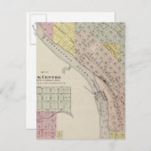 ミネソタ州サウクセンターの地図とサウク・ラピッズの地図 ポストカード (正面/裏面)