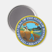 ミネソタ州シールアメリカ共和国国旗 マグネット (正面/裏面)