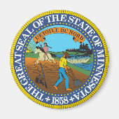 ミネソタ州シールアメリカ共和国国旗 マグネット (正面)