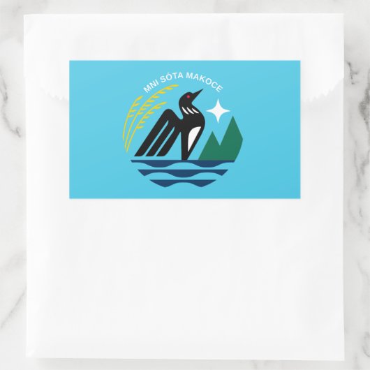 ミネソタ州シール国旗 長方形シール (バッグ)