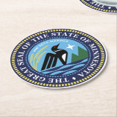 ミネソタ州シール2024 ラウンドペーパーコースター (アングル)