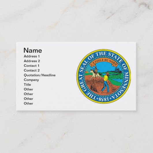 ミネソタ州シ素晴らしール 名刺 (正面)