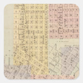 ミネソタ州セントピーターの地図 スクエアシール (正面)