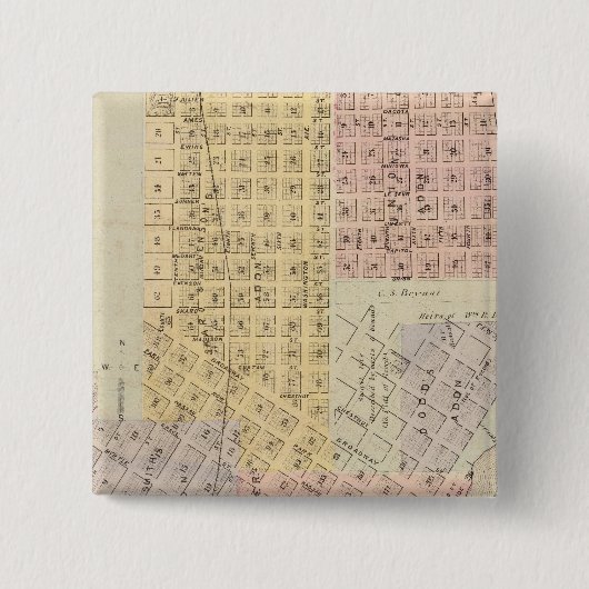 ミネソタ州セントピーター市の地図 缶バッジ (正面)