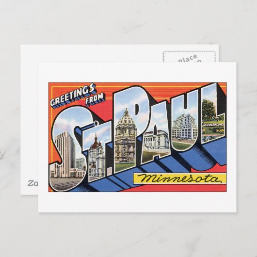 ミネソタ州セントポールからの挨拶 ポストカード (正面/裏面)