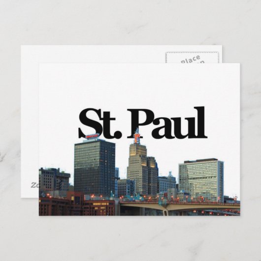 ミネソタ州セントポールのスカイライン（セントポールが空に浮かぶ） ポストカード (正面/裏面)