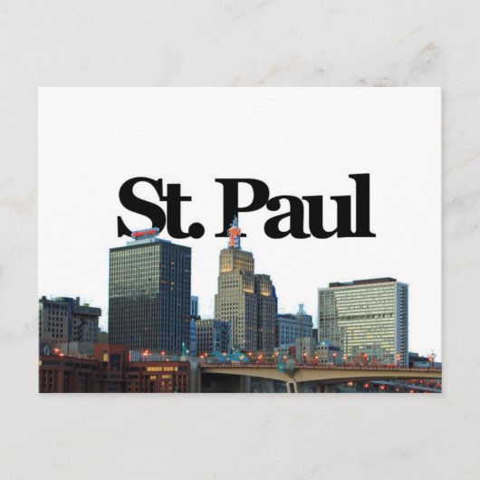 ミネソタ州セントポールのスカイライン(セントポールが空に浮かぶ) ポストカード (正面)