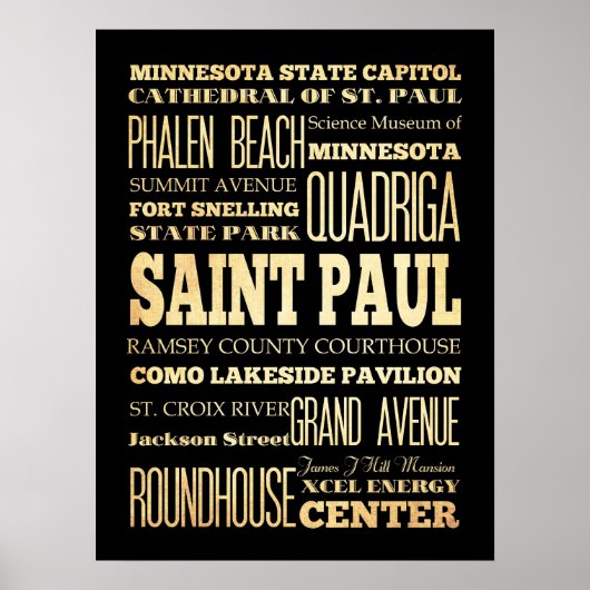 ミネソタ州セントポールの観光スポットと名所 ポスター (正面)