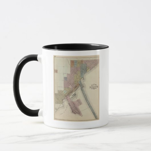 ミネソタ州セントルイス郡ダルース地図 マグカップ (左)