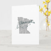 ミネソタ州タイポグラフィポートレートグリーティング カード (黄色い花)
