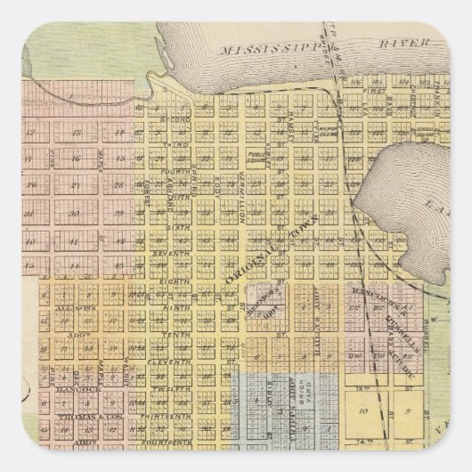 ミネソタ州ダコタ郡ハスティングスの地図 スクエアシール (正面)