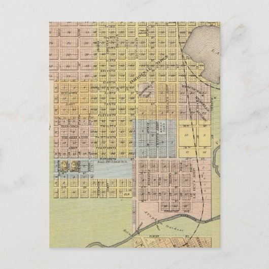 ミネソタ州ダコタ郡ハスティングスの地図 ポストカード (正面)