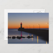 ミネソタ州ダルースの北岸埠頭灯台 ポストカード (正面/裏面)