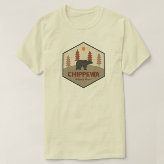 ミネソタ州チッペワ国有林の熊 Tシャツ (デザイン正面)