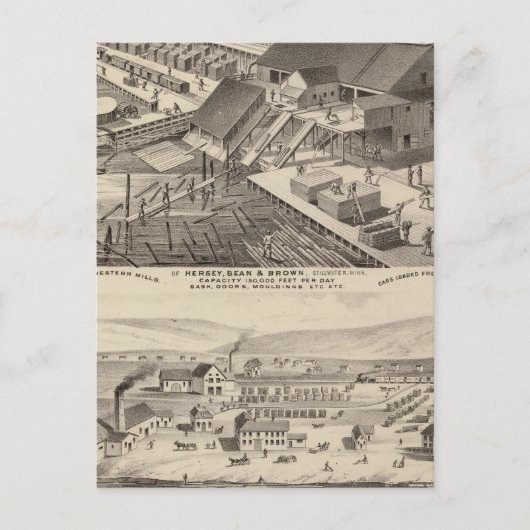 ミネソタ州ハーシーの北西部製粉所 ポストカード (正面)