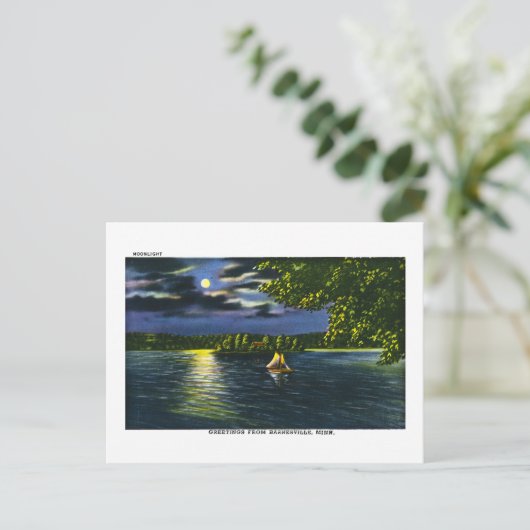 ミネソタ州バーネズビルからの挨拶 – Moonlight ポストカード (スタンド正面)