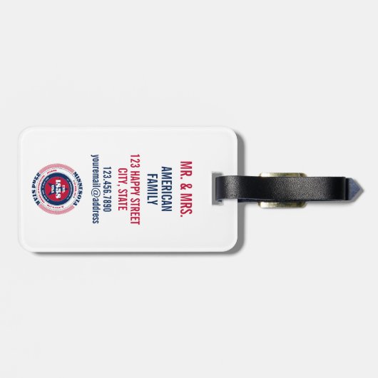 ミネソタ州パーソナライズされたギフト荷物タグ ラゲッジタグ (裏面横)