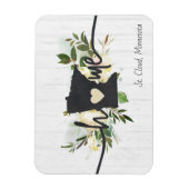 ミネソタ州パーソナライズされたユアホームシティ素朴 マグネット (縦)