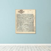 ミネソタ州ヒューストン郡の地図 キャンバスプリント (インサイチュ (ウッドフロア))
