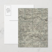 ミネソタ州ヒューストン郡の地図 ポストカード (正面/裏面)