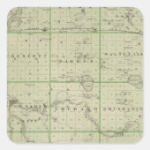 ミネソタ州ファリボー郡の地図 スクエアシール (正面)