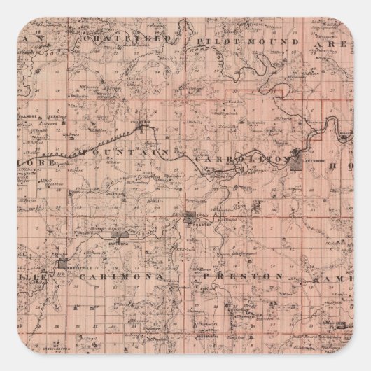 ミネソタ州フィルモア郡の地図 スクエアシール (正面)