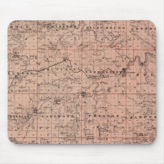 ミネソタ州フィルモア郡の地図 マウスパッド (正面)
