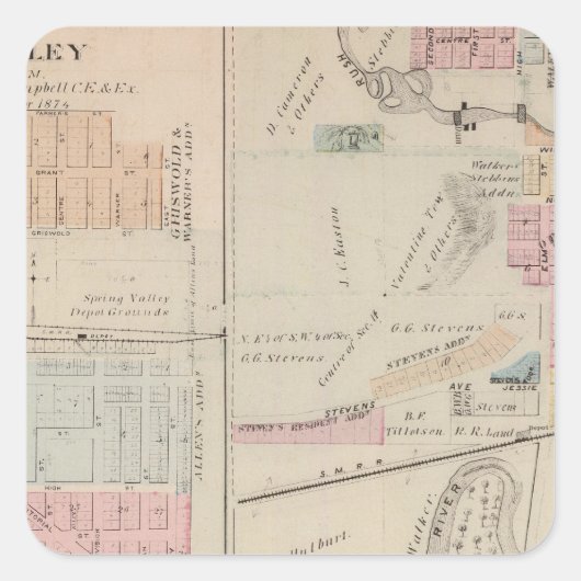 ミネソタ州フィルモア郡ルッシュフォードの地図 スクエアシール (正面)