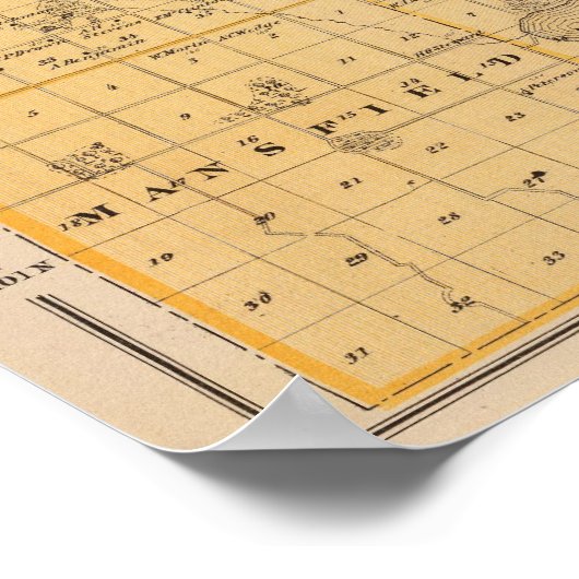 ミネソタ州フリーボーン郡の地図 ポスター (角)