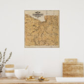 ミネソタ州ブルーアース郡の地図 ポスター (キッチン)