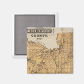 ミネソタ州ブルーアース郡の地図 マグネット (正面/裏面)