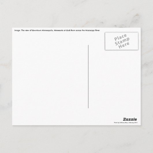 ミネソタ州ミネアポリス ポストカード (裏面)