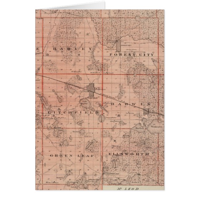 ミネソタ州ミーカー郡の地図 (正面)