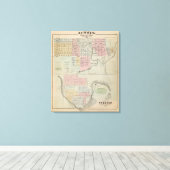 ミネソタ州モーア郡オースティンの地図 キャンバスプリント (インサイチュ (ウッドフロア))
